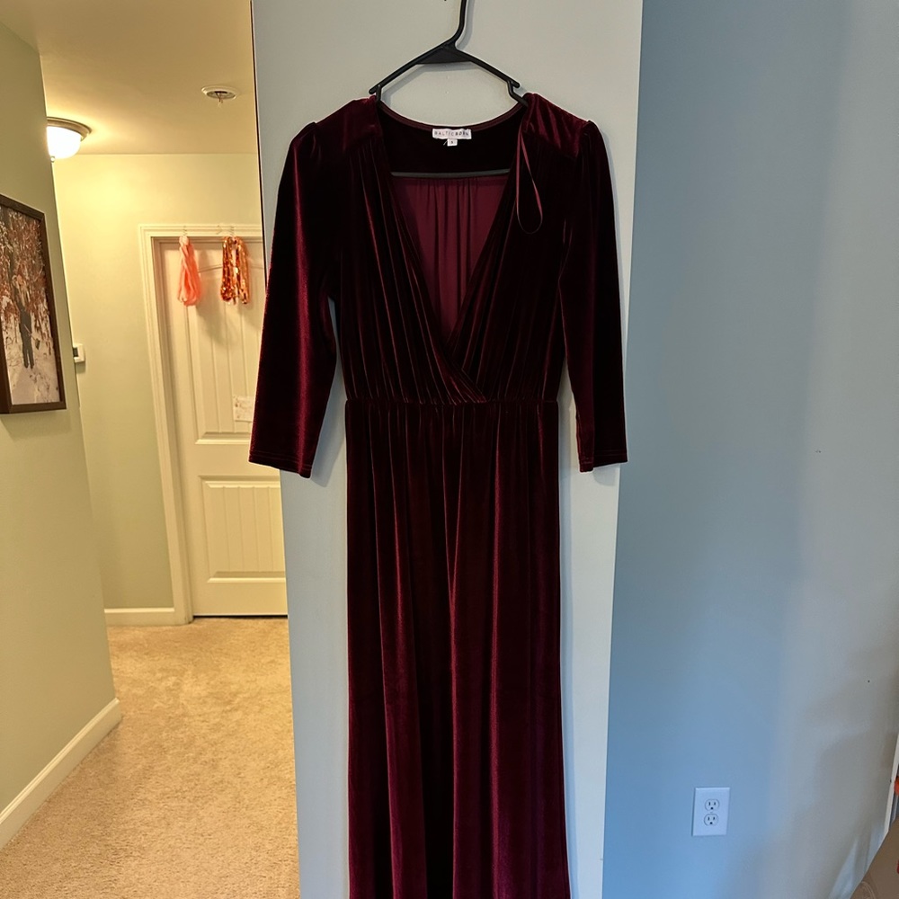 Baltic Born Burgundy Velvet Maternity Dress